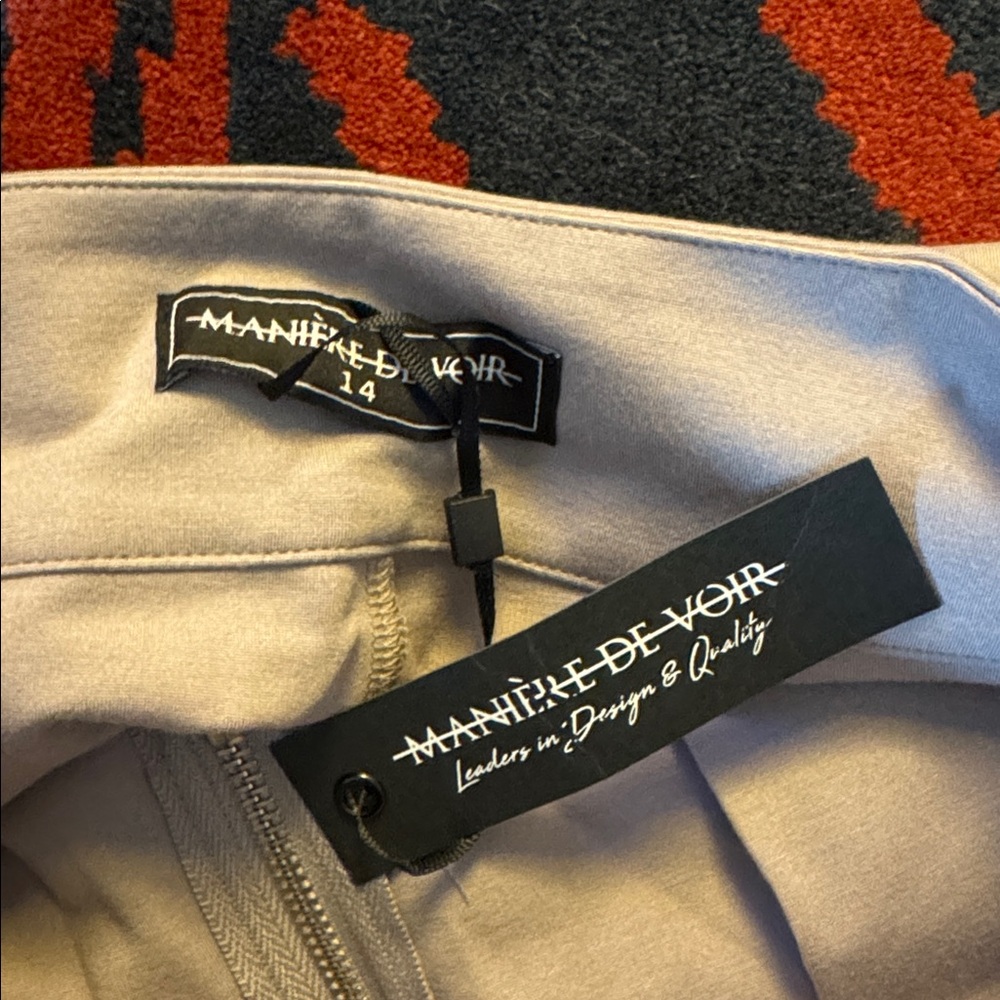 Maniere De Voir Cream Zippered stretch pants - Picture 3 of 7
